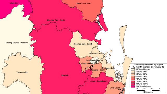 Unemployment by SA4 January 15_SEQ